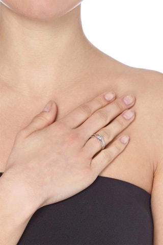 Bague Onde Unique   Or blanc et diamants