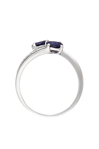 Bague Duo Eternel Or blanc, diamants et saphirs