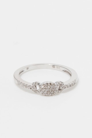 Bague Rond de diamant 
Or blanc et diamants