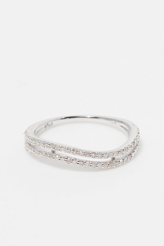 Bague Ondes lumineuses 
Or blanc et diamants