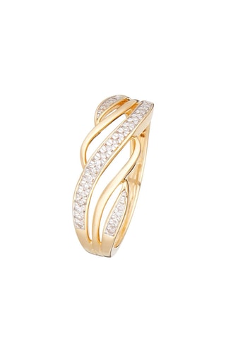 Bague Beautiful Waves Or jaune et diamants