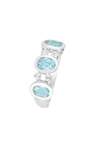 Bague Summertime Or blanc, diamants et topazes