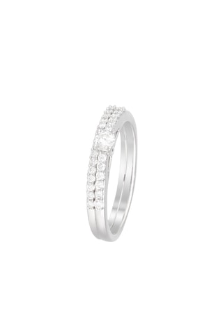 2 Alliances Duo Engagement  Or blanc et diamants
