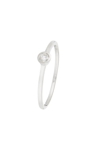 Solitaire clos Or blanc et diamant