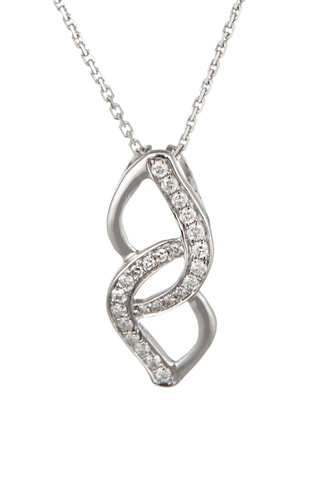 Pendentif Double Boucles Or blanc et diamants