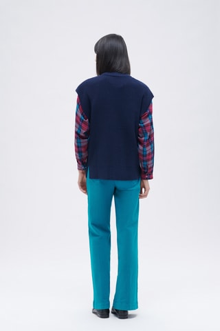 Mouwloze Wollen Trui Augustin - Marineblauw