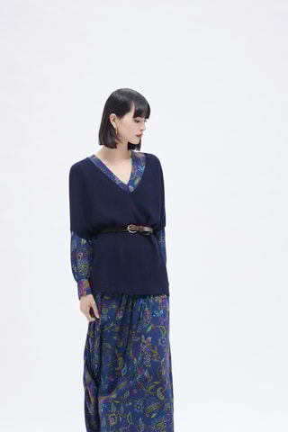Oversized Wollen en Kasjmier Trui Mathew - Marineblauw