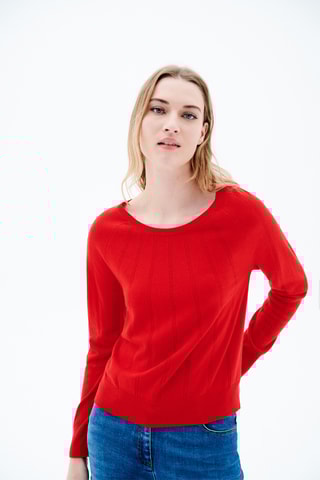 Wollen en Kasjmier Trui Makoura - Rood