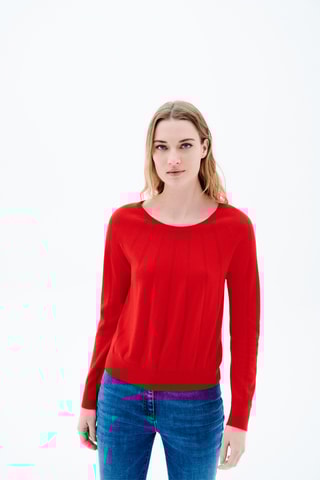 Wollen en Kasjmier Trui Makoura - Rood