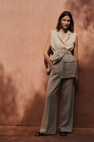 Linnen Broek Paix - Beige