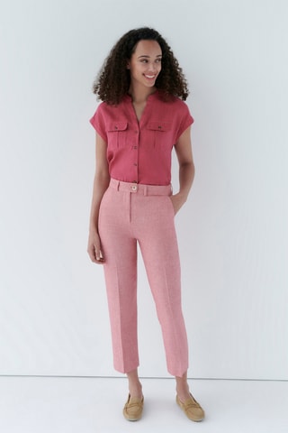 Rechte Linnen Broek Prandy - Rood