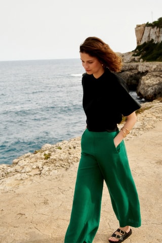Linnen Broek Wide Legs Pandi - Groen