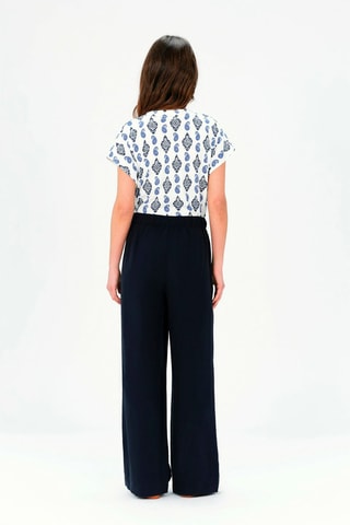 Broek wide legs Portofinol - Marineblauw