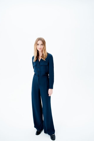 Broek Flared Paname - Marineblauw