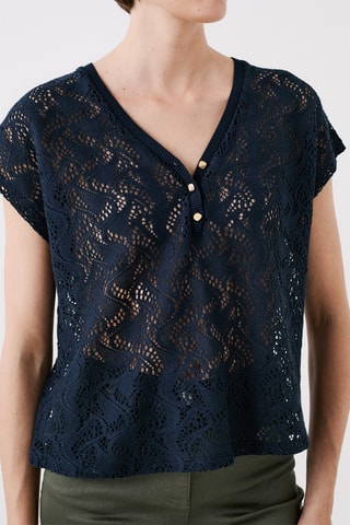 Kanten Top Tnoe - Marineblauw