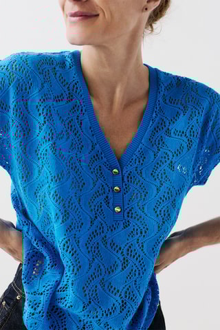 Kanten Top Tnoe - Blauw