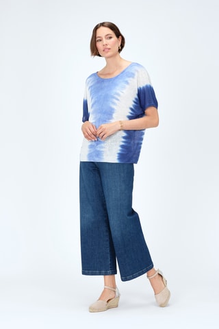 Linnen Top Tye and dye Mila -  Blauw