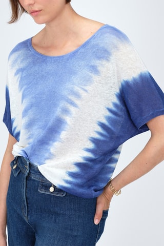 Linnen Top Tye and dye Mila -  Blauw