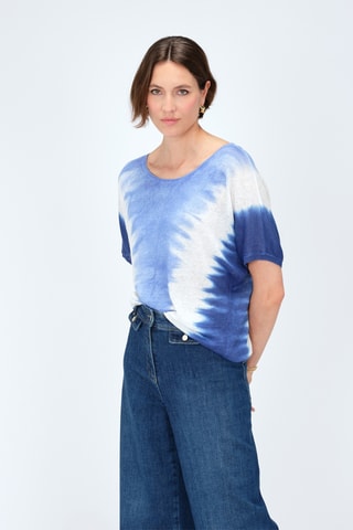 Linnen Top Tye and dye Mila -  Blauw