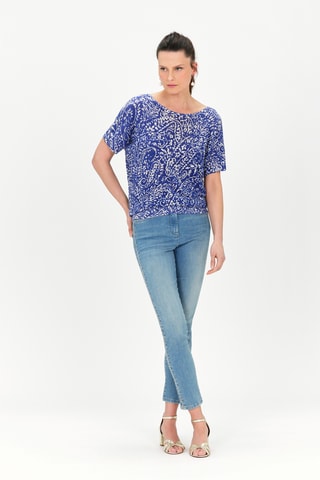 Linnen Top Martyprint - Blauw