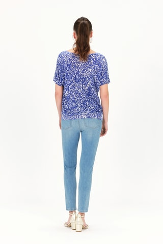 Linnen Top Martyprint - Blauw