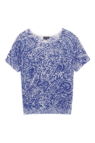 Linnen Top Martyprint - Blauw