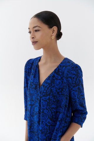 Trapezium Jurk Minda - Blauw