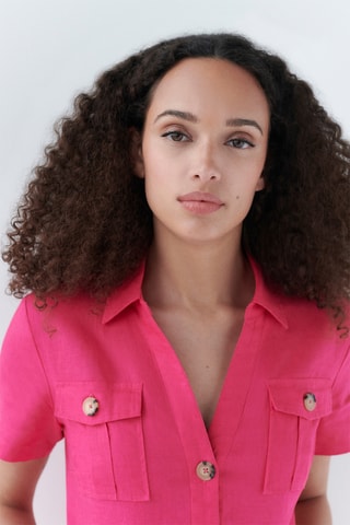 Rechte Jurk Laure - Fuchsia