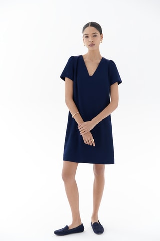 Rechte Jurk Riana - Marineblauw