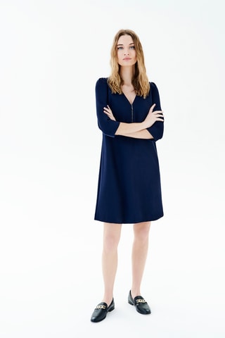 Trapezium Jurk Ranel - Marineblauw