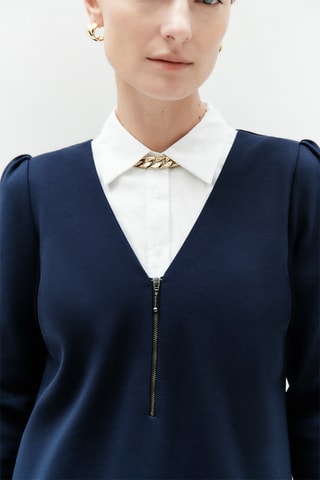 Trapezium Jurk Ranel - Marineblauw