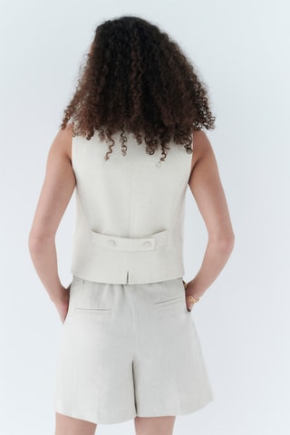 Linnen Gilet Volcana - Beige