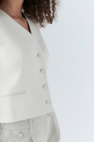 Linnen Gilet Volcana - Beige