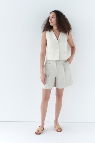 Linnen Gilet Volcana - Beige