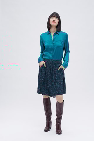 Zijden Blouse Jeanne B - Blauw