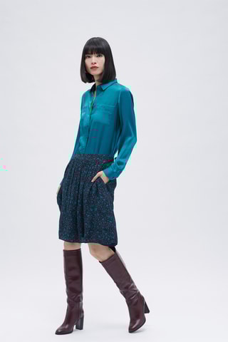 Zijden Blouse Jeanne B - Blauw