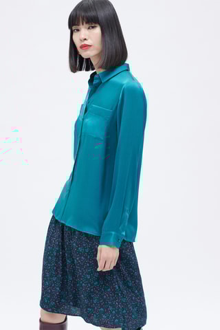 Zijden Blouse Jeanne B - Blauw