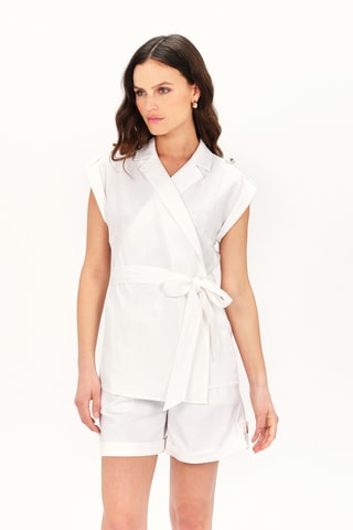 Linnen Mouwloze Blouse Calison - Wit
