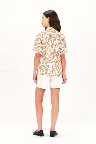 Linnen Blouse Clouane - Bruin en Wit