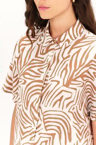 Linnen Blouse Clouane - Bruin en Wit