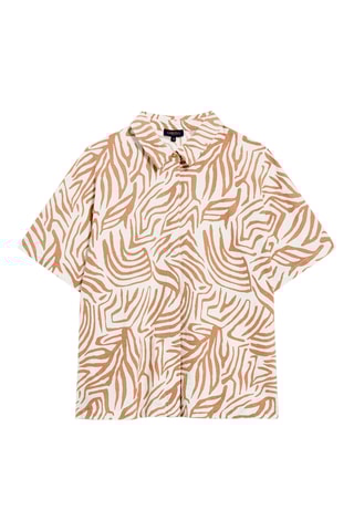 Linnen Blouse Clouane - Bruin en Wit