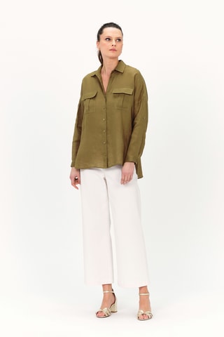 Linnen Blouse Sandy - Kaki