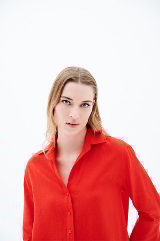 Linnen Blouse Coraline - Rood