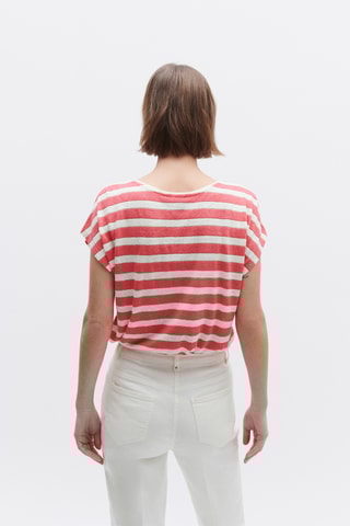 Linnen T-shirt Sylvie - Koraalrood