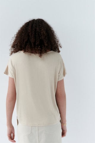 Top met Engelse borduursels Tmalia - Beige