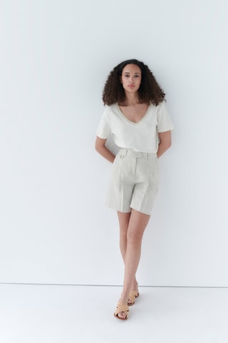Linnen Rechte Short Solcano - Beige