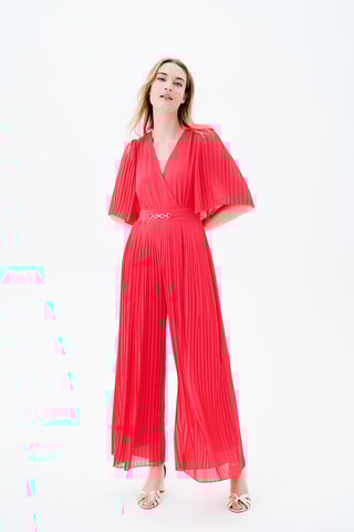 Plisséjumpsuit Paulette - Fuchsia