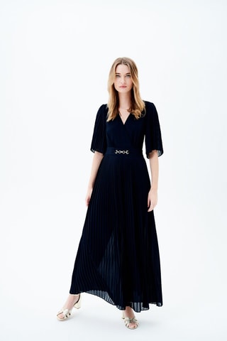 Plisséjumpsuit Paulette - Marineblauw