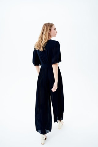 Plisséjumpsuit Paulette - Marineblauw