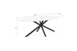 Table à manger Céleste - 200 x 75 x 90 cm